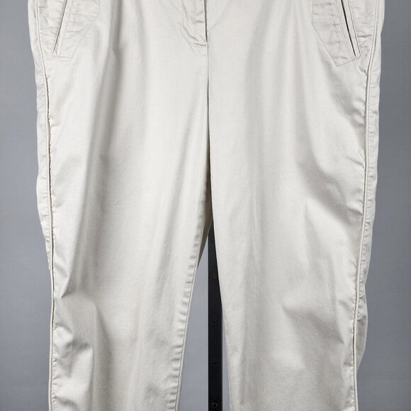 J. Jill Live-in Chino Cream Cotton Blend Straight Leg Pants Size 16 - Picture 4 of 10